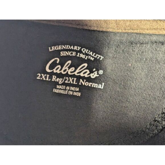 Men's Cabela's 1/4 Zip Mock Neck Long Sleeve Dark Green Breast Pocket Size 2XL - Picture 3 of 4